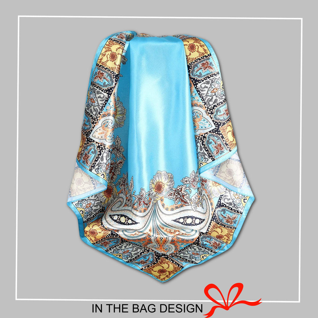 Blue Silk Bandana Silk Head Neck Scarf Silk Hair Wrap Silk Scarf Woman Personalized Scarf Silk Hair Scarf Silk Hair Scarf - In The Bag Design