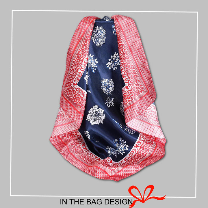 Lotus Print Bandana Silk Head Scarf Bandana Silk Scarf Woman Personalized Scarf Silk Hair Scarf Lotus Bandana Lotus Hair Scarf - In The Bag Design