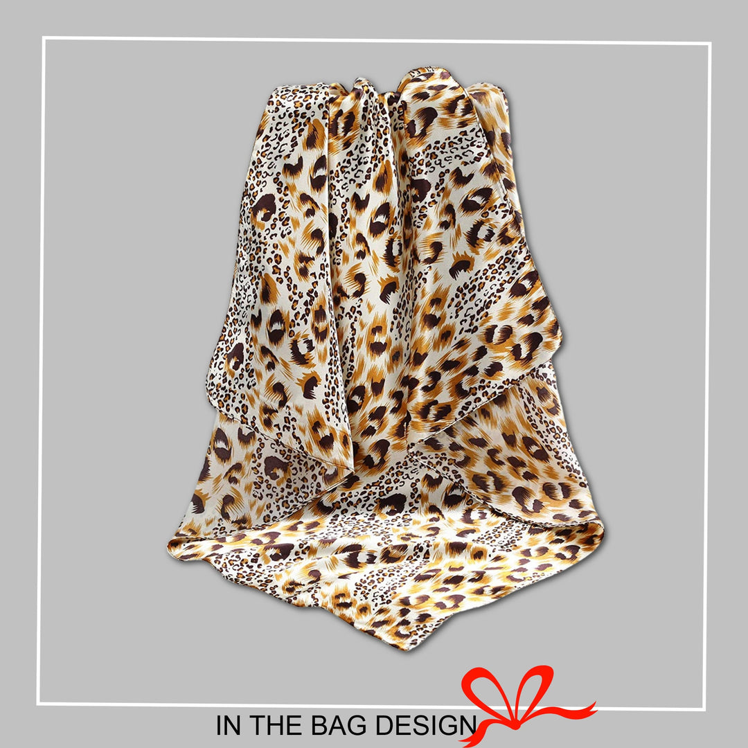 Leopard Silk Bandana Silk Head Scarf Bandana Silk Hair Wrap Silk Scarf Woman Personalized Scarf Silk Hair Scarf Hair Bandana Silk - In The Bag Design