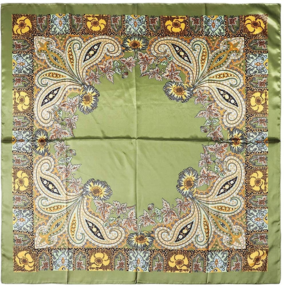 Silk Scarf Olive Green Silk Head Scarf Silk Scarf for Hair Large Satin Silky Satin Head Wrap Personalized Scarf Mothers Day Gift for Her