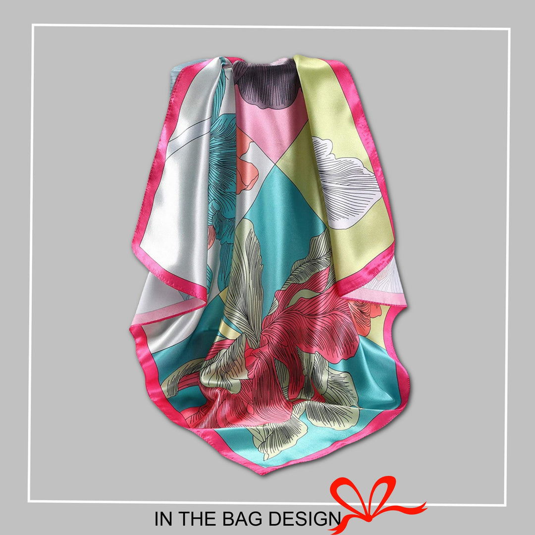 Floral Silk Bandana Silk Head Scarf Bandana Silk Hair Wrap Silk Scarf Woman Personalized Scarf Silk Hair Scarf Personalized Silk Hair Scarf - In The Bag Design