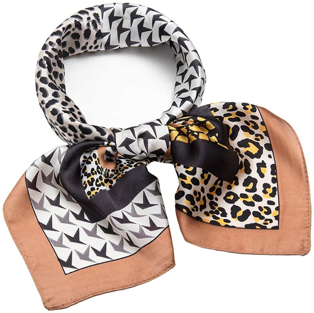 Leopard Silk Hair Bandana Silk Neck Scarf Silk Women Scarves Neckerchief Silk Mothers Day Gift Personalized Gifts for Her Birthday Gifts