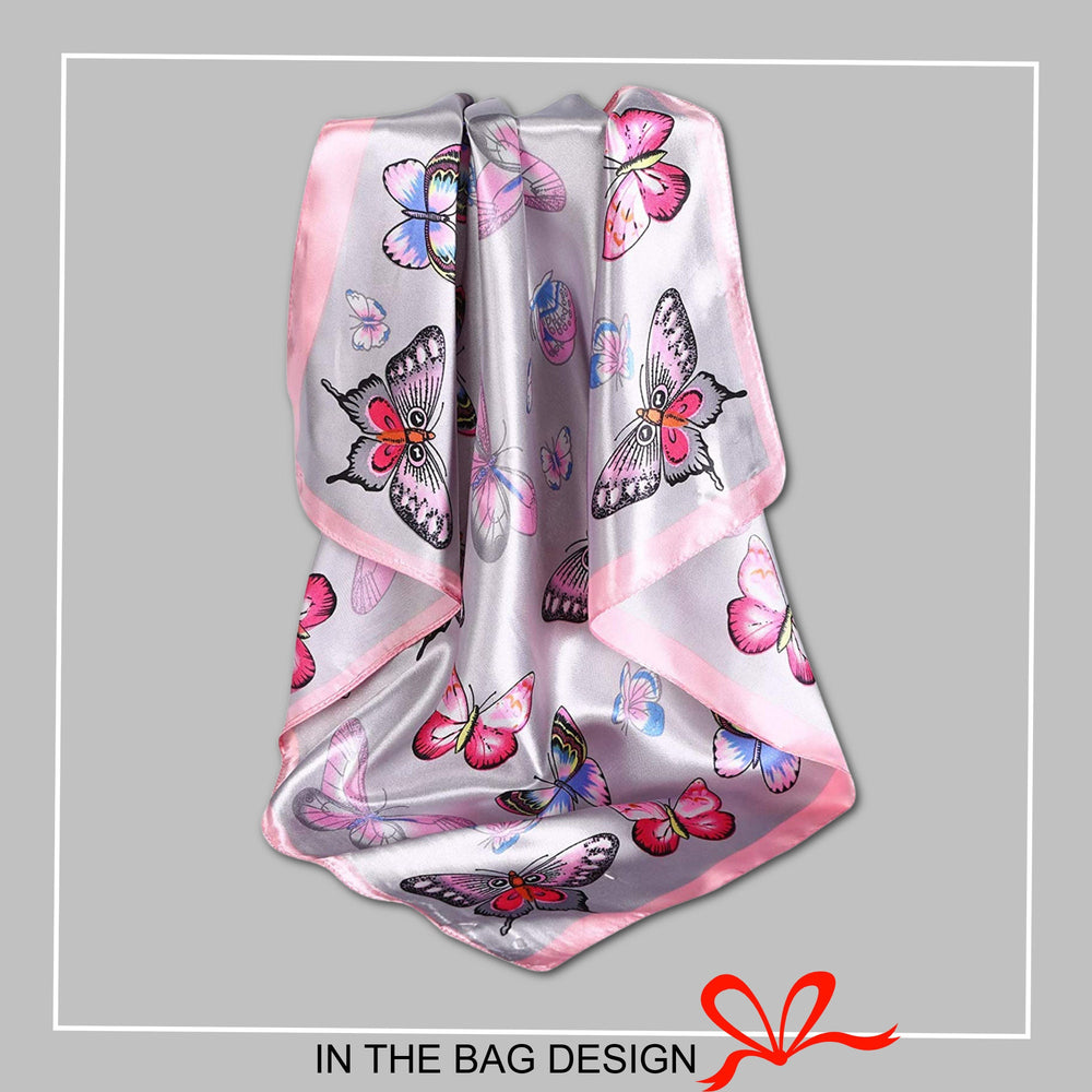 Butterfly Bandana Silk Head Scarf Silk Hair Wrap Silk Scarf Woman Silk Hair Scarf Personalized Gift Mothers Day Gift Mom Gift for Her - In The Bag Design