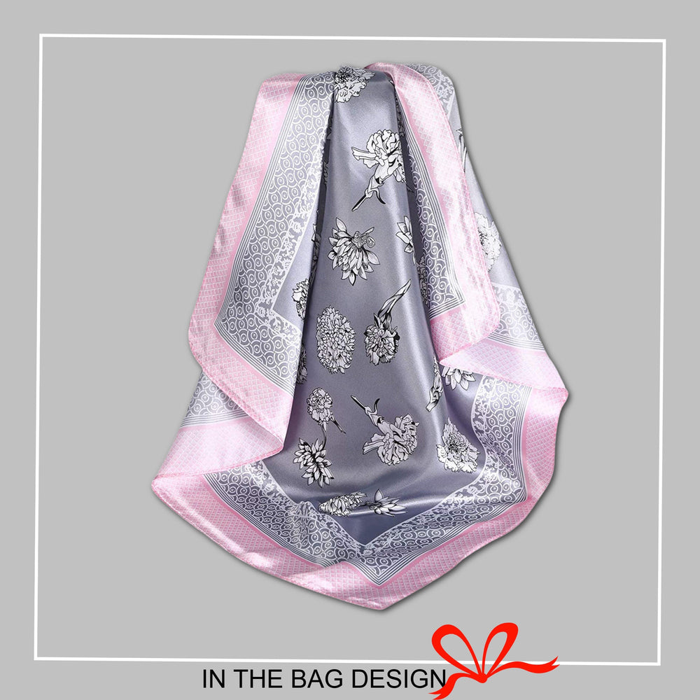 Lotus Print Bandana Silk Head Scarf Bandana Silk Scarf Woman Personalized Scarf Silk Hair Scarf Lotus Bandana Lotus Hair Scarf - In The Bag Design