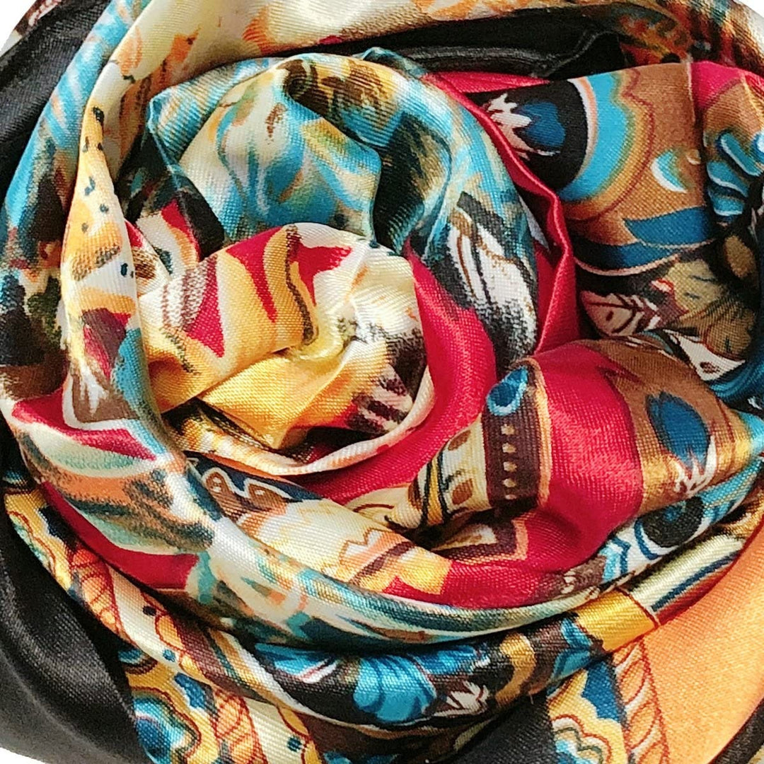 Red Large Square Scarf Silk Head Neck Scarf Women Scarves Personalized Scarf Silk Scarf Women Square Personalized Gift Mothers Day Gift - In The Bag Design