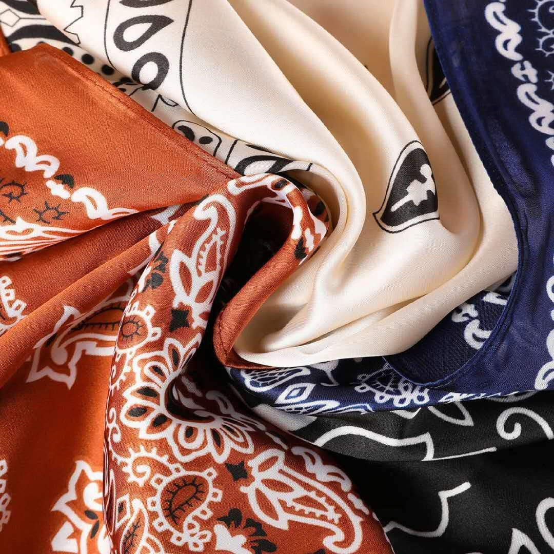 Silk Hair Bandana, Silky Ponytail Scarf, Silk Head Neck Scarf, Hair Bun Scarf, Neckerchief Women, Personalized Gifts, Scarf Silk Bandana - In The Bag Design