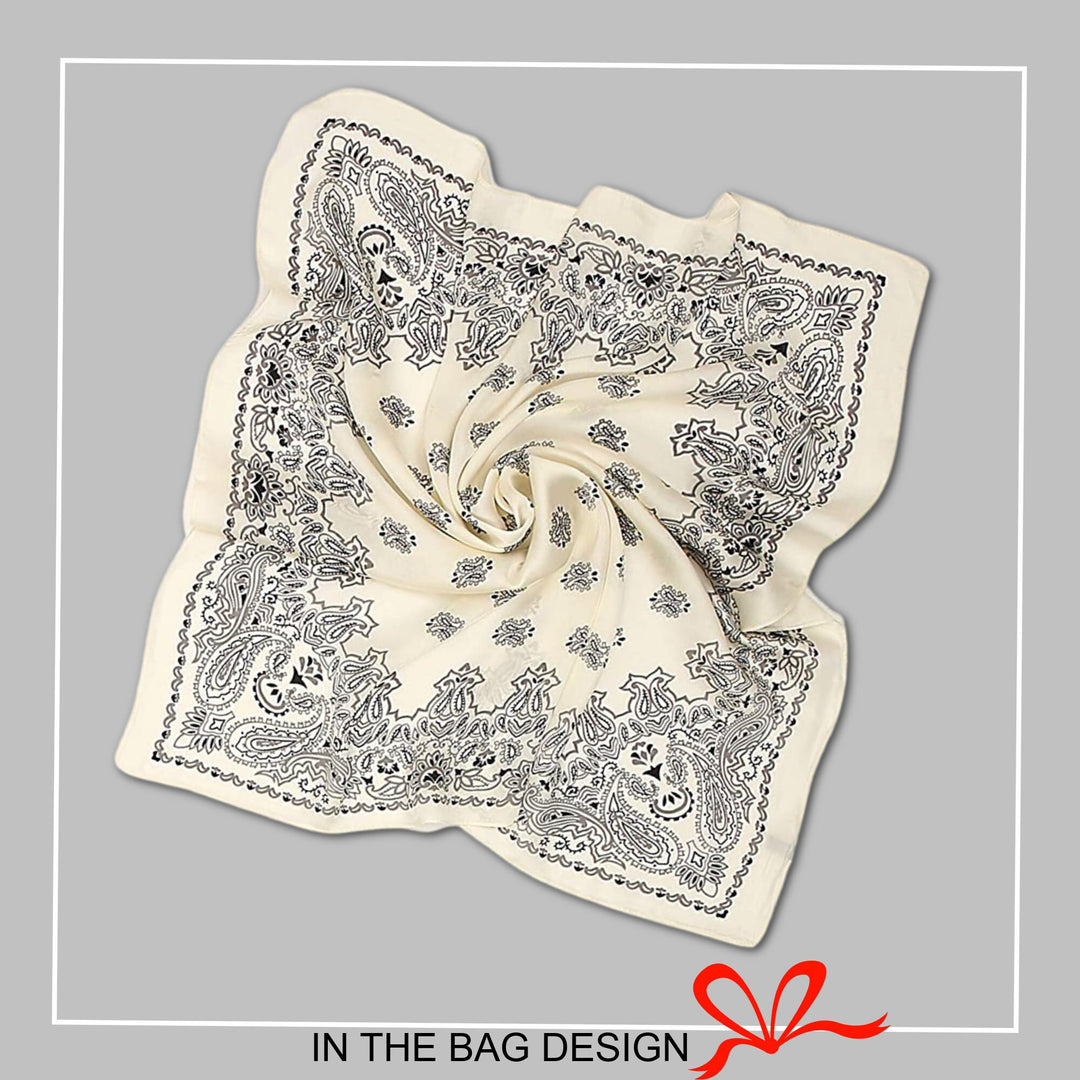 Paisley Silk Bandana / Silk Head Neck Scarf / Women Scarves / Handkerchief Scarf / Personalized Scarf / Scarf Silk Bandana / Square Scarf - In The Bag Design