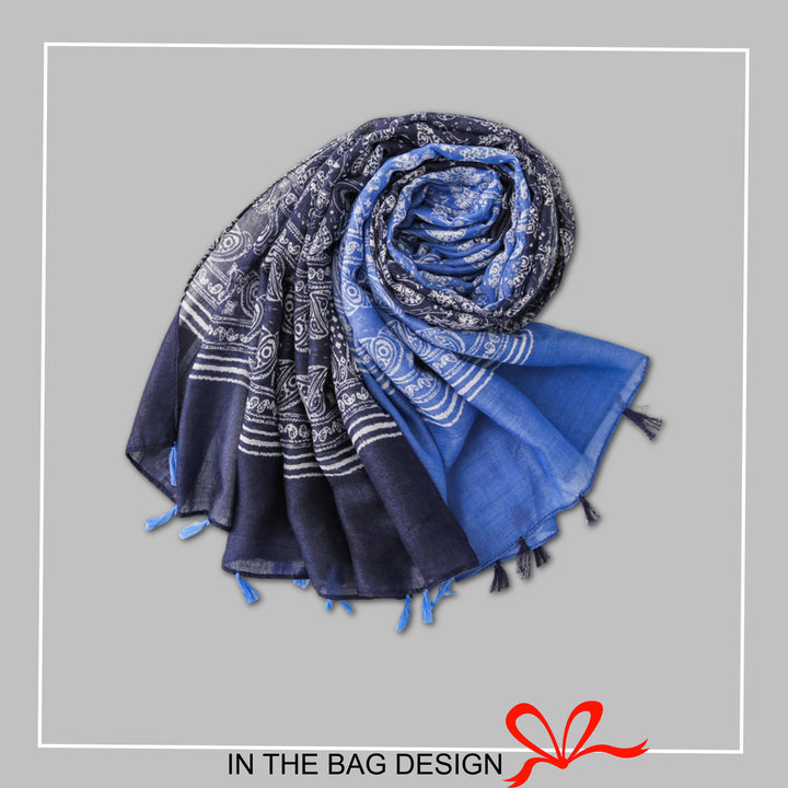 Navy Scarf Light Blue Scarf Women Shawl Infinity Scarf Summer Wrap Personalized Gift in Box Mothers Day Gift For Her Women Gift for Friend