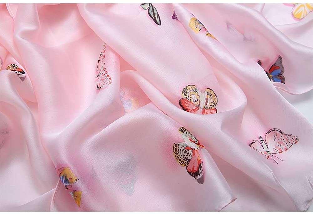 Butterfly Scarf Pink Silk Shawl Infinity Scarf Women Scarves Summer Scarf Personalized Gifts For Her Mothers Day Gift Mom Gift for Women