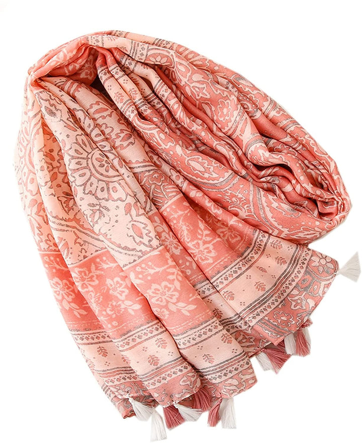 Blush Pink Scarf Coral Summer Personalized Gift Scarves Wrap Shawl Soft Women Lightweight Soft Long Scarf Loop Mothers Day Gift for Her