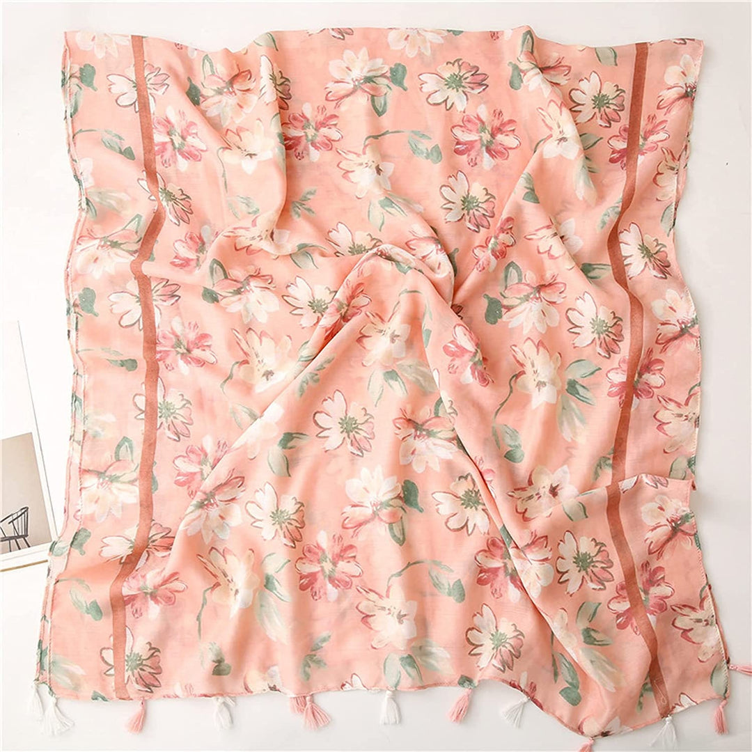 Blush Pink Scarf Leaf Summer Personalized Gift Scarves Wrap Shawl Soft Women Lightweight Soft Long Scarf Loop Mothers Day Gift for Her - In The Bag Design