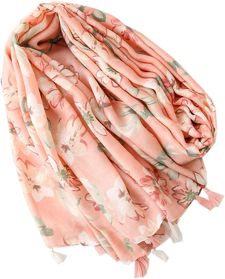 Blush Pink Scarf Leaf Summer Personalized Gift Scarves Wrap Shawl Soft Women Lightweight Soft Long Scarf Loop Mothers Day Gift for Her - In The Bag Design