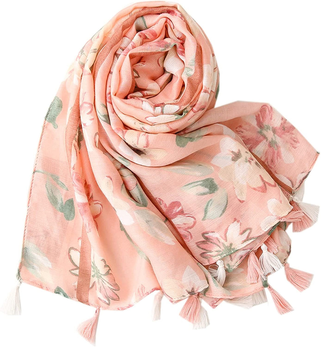 Blush Pink Scarf Leaf Summer Personalized Gift Scarves Wrap Shawl Soft Women Lightweight Soft Long Scarf Loop Mothers Day Gift for Her - In The Bag Design