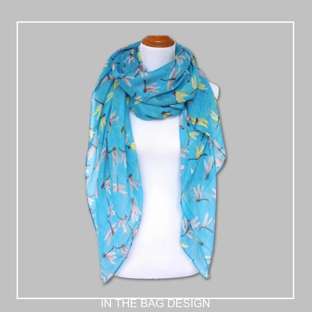 Light Blue Scarf Dragonfly Scarf Women Scarves Shawl Soft Viscose Scarf Personalized Gifts For Women Mothers Day Gift For Her Birthday Gift - In The Bag Design