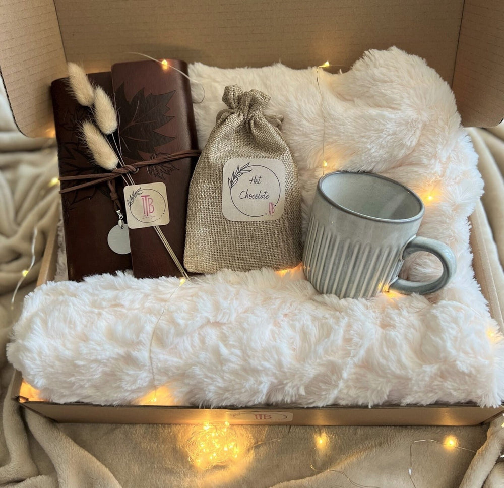 Blanket Gift Box Christmas Gifts Boxes Gift Box for Women Warm and Cozy Gift Box Hygge Gift Box With Blanket Self Care Gift Basket Mom Gift - In The Bag Design