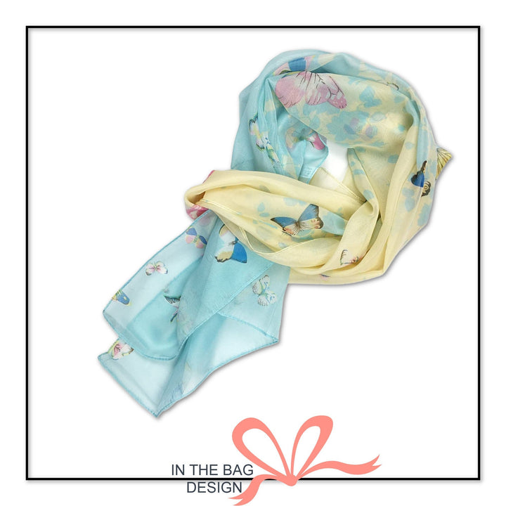 Aqua Butterfly Print Scarf Summer Scarf Women Scarves Infinity Scarves Personalized Gift For Women Shawl Wrap Large Scarf Mothers Day Gift