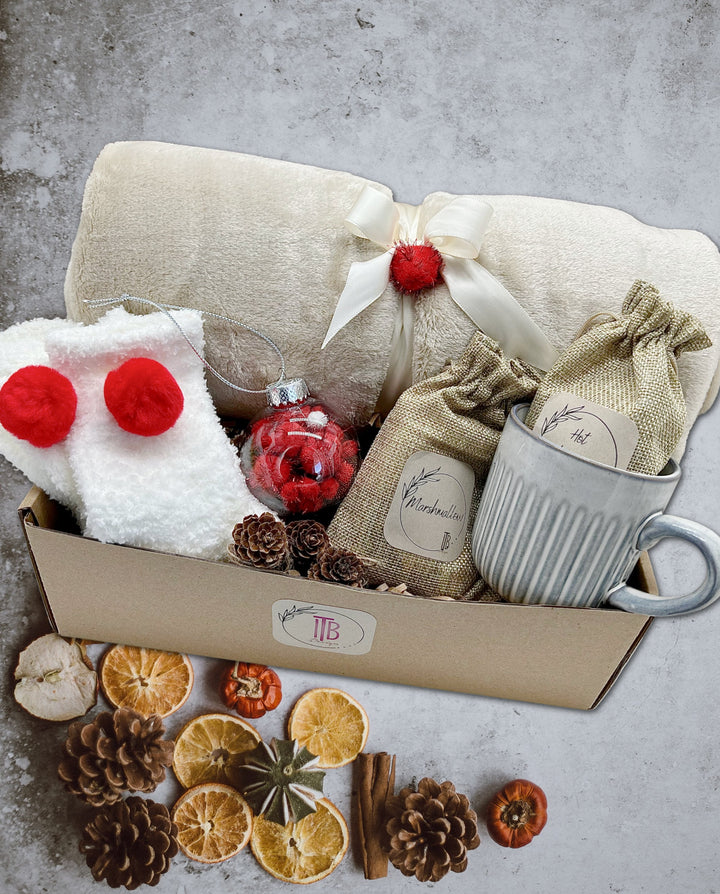 Cozy Blanket Gift Box Christmas Gifts Boxes Gift Box for Women Housewarming Gift Box Hygge Gift Box With Blanket Self Care Gift Basket - In The Bag Design