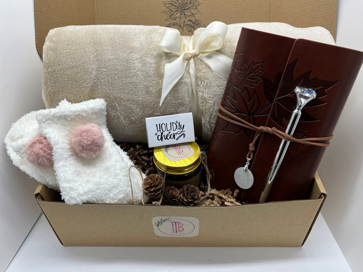 Blanket Gift Box Christmas Gifts Boxes Gift Box for Women Warm and Cozy Gift Box Hygge Gift Box With Blanket Self Care Gift Basket - In The Bag Design