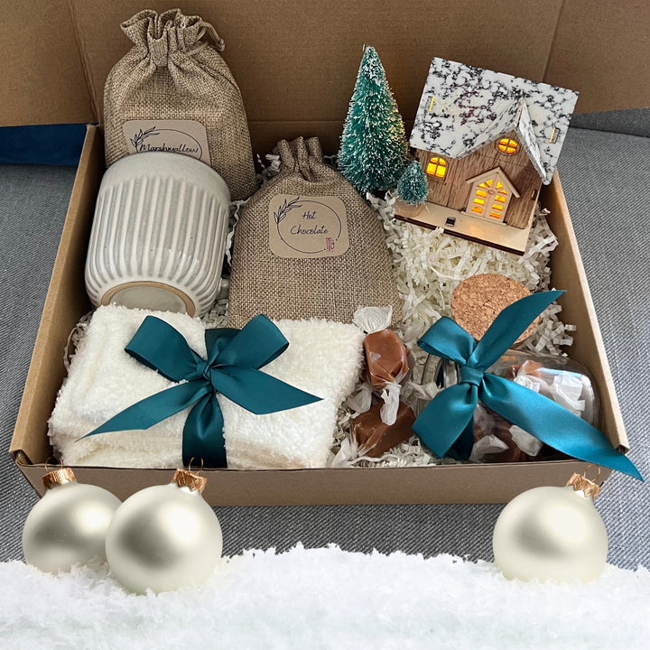 Christmas Gift Box Happy Birthday Gift Box Friendship Gift for Women Winter Hygge Gift Basket for Women Snowy Gift Basket Gifts for Her