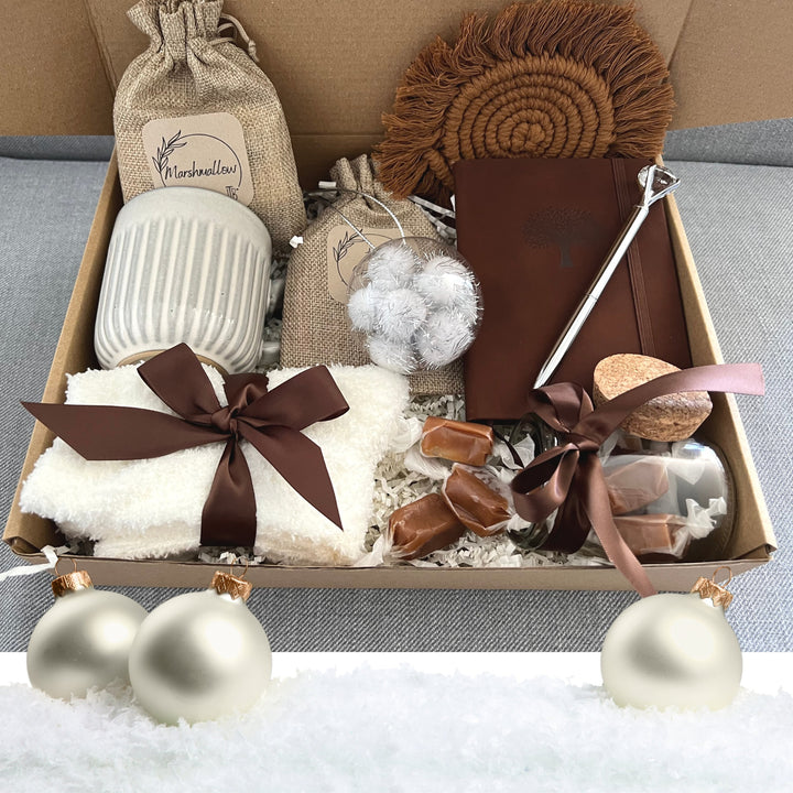 Gift Box for Women Christmas Gift Box Happy Birthday Gift Box Friendship Gift for Women Gift Basket for Women Snowy Gift Basket Gift for Her - In The Bag Design