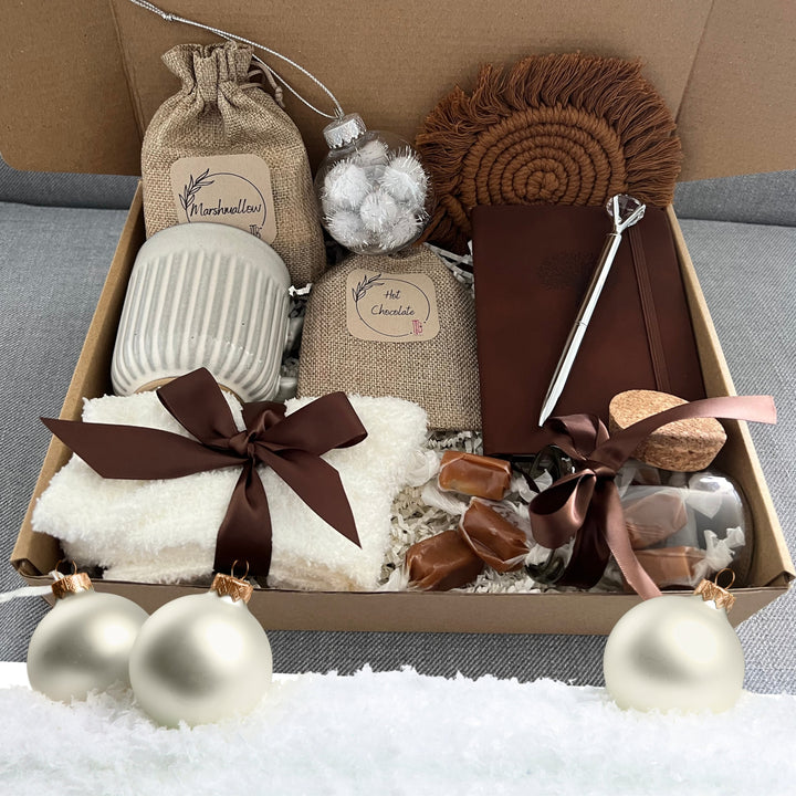 Gift Box for Women Christmas Gift Box Happy Birthday Gift Box Friendship Gift for Women Gift Basket for Women Snowy Gift Basket Gift for Her - In The Bag Design