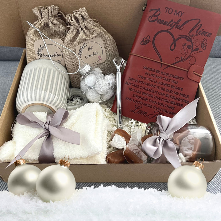 Gift Box for Daughters Christmas Gift Box for Niece Happy Birthday Gift Box Gift Box for Women Gift Basket for Women Snowy Gift Basket