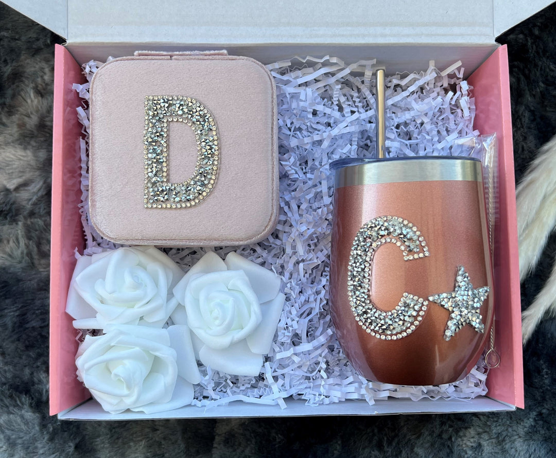 Bridesmaid Proposal Box Personalized Wine Tumbler Bridesmaid Gift Maid of Honor Proposal Box Custom Bridesmaid Proposal Boxes - In The Bag Design