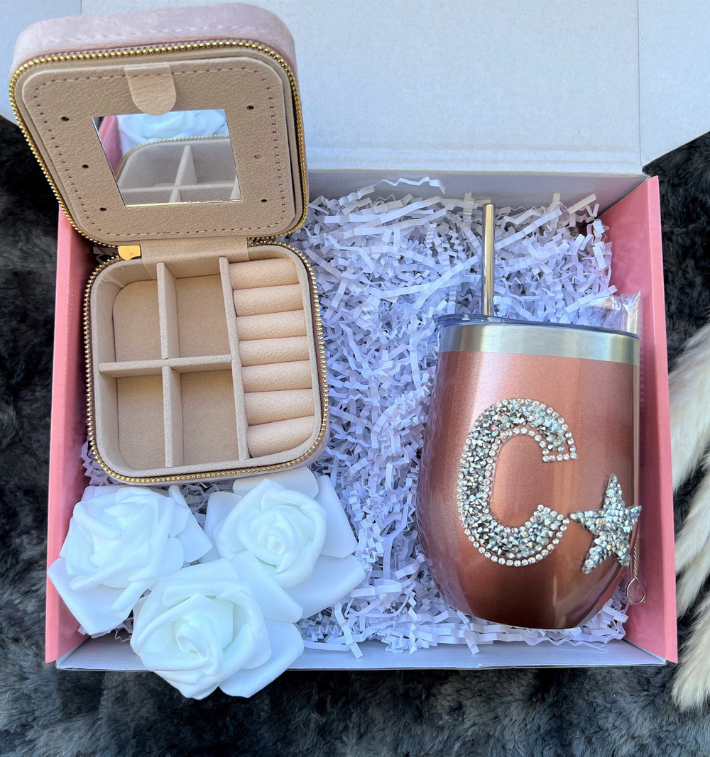 Bridesmaid Proposal Box Personalized Wine Tumbler Bridesmaid Gift Maid of Honor Proposal Box Custom Bridesmaid Proposal Boxes - In The Bag Design