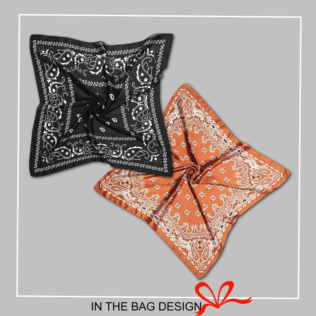 Silk Hair Bandana, Silky Ponytail Scarf, Silk Head Neck Scarf, Hair Bun Scarf, Neckerchief Women, Personalized Gifts, Scarf Silk Bandana - In The Bag Design