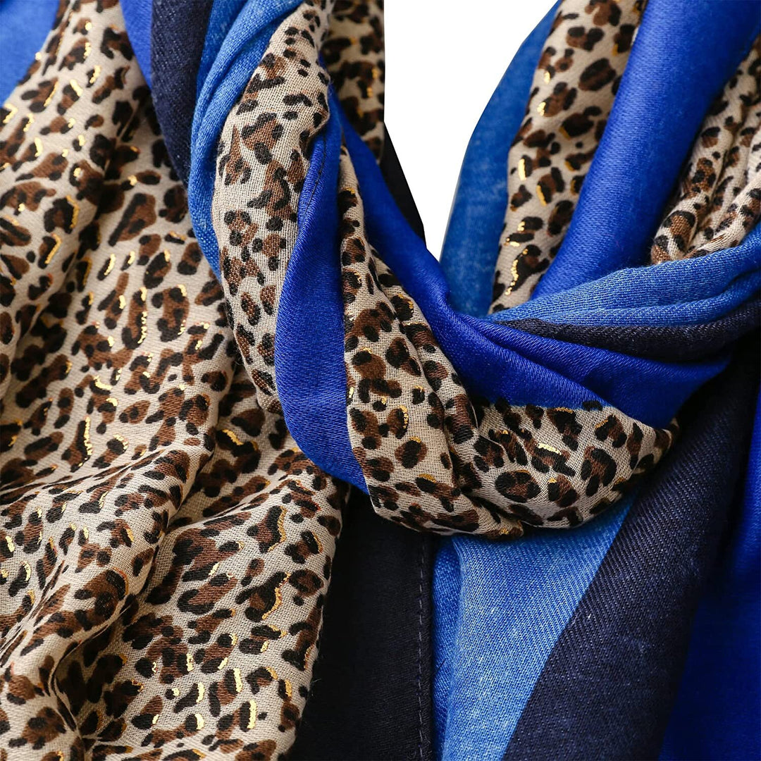 Blue Scarf Summer Scarf Women Scarf Shawl Leopard Scarf Women Soft Wrap Personalized Gift for Women Mothers Day Gift for Her Birthdays Gift