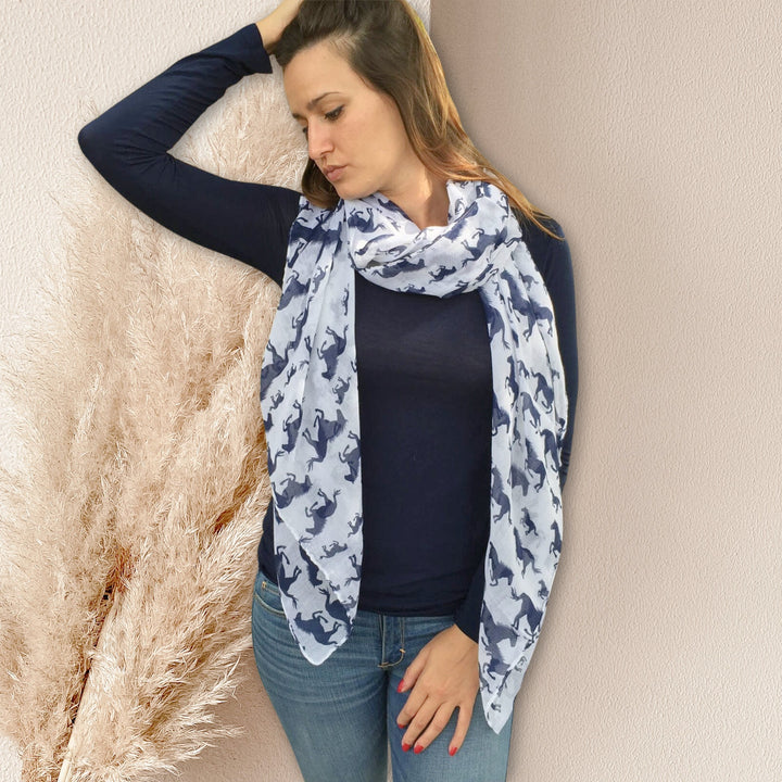 Horse Print Scarf White Scarf Personalized Gifts For Women Spring Scarf Women Scarves Wrap Infinity Scarves Loop Mothers Day Gift for Her