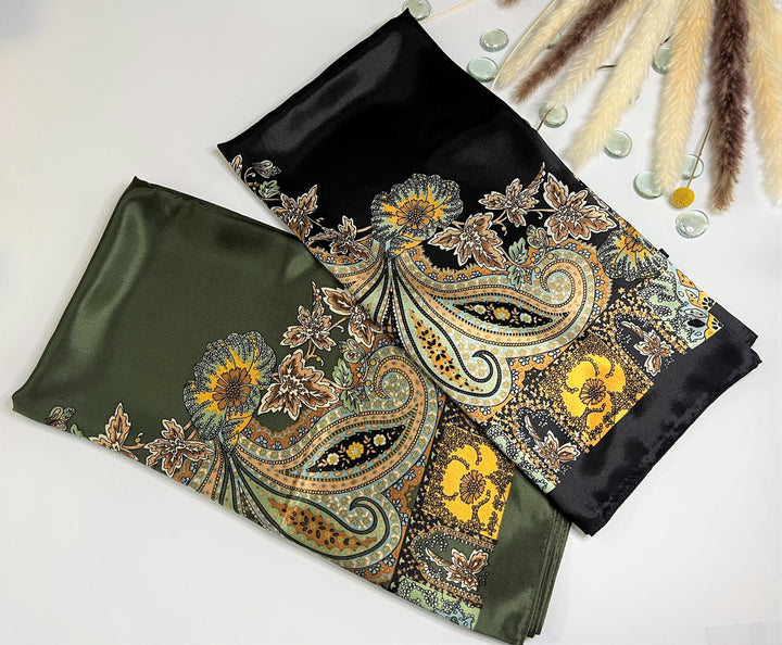 Silk Scarf Olive Green Silk Head Scarf Silk Scarf for Hair Large Satin Silky Satin Head Wrap Personalized Scarf Mothers Day Gift for Her