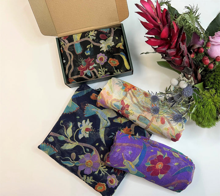 Bird Print Scarf Summer Scarf Fashion Scarf Bohemian Scarf Shawl Infinity Scarf Loop Wrap Personalized Scarf Mothers Day Gift for Her
