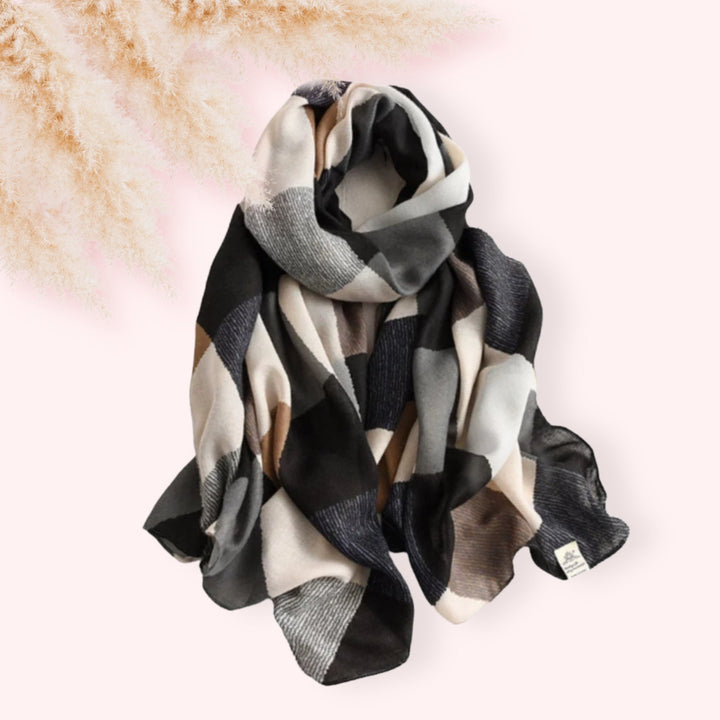 Blue Black Ivory Scarf Women Shawl Wrap Large Scarf Personalized Gifts For Women Infinity Scarf Loop Personalized Scarf Mothers Day Gift - In The Bag Design