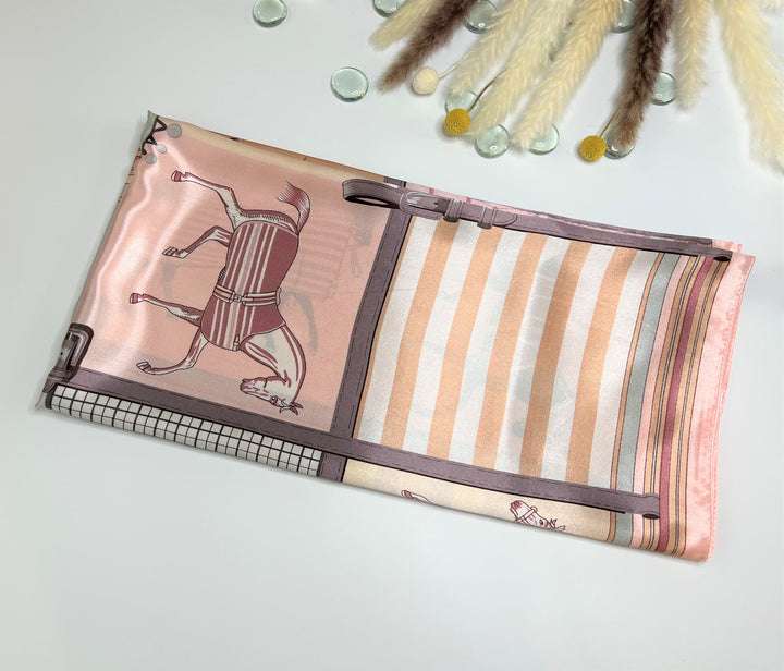 Purple Vintage Silk Scarf Blush Pink Silk Large Square Scarf Head Scarf Silk Scarf for Hair Silk Woman Silk Scarf Mothers Day Gift for Women