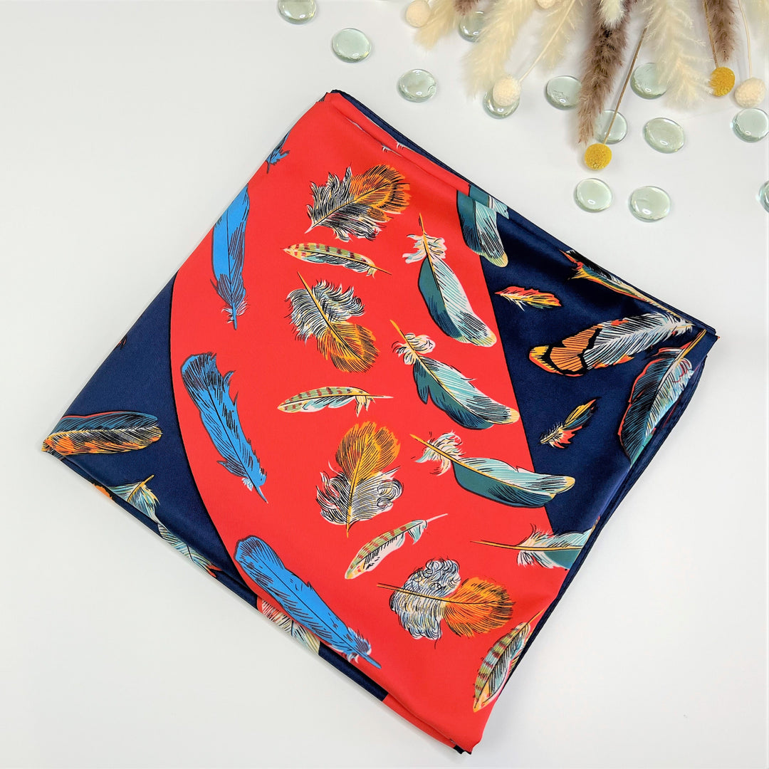 Navy Large Silk Scarf Silky Hair Scarf Bohemian Scarf Shawl Woman Silky Scarf Personalized Scarf For Her Mothers Day Gift for Women Gift