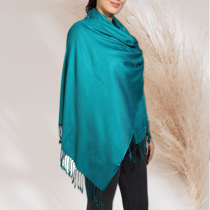 Teal Pashmina Shawl Personalized Gift Monogrammed Pashmina Scarf Bridesmaids Gift Pashmina Wrap Mothers Day Gift for Her Women Scarf