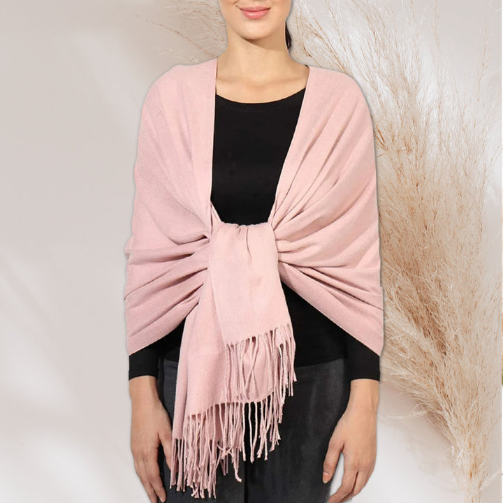 Light Pink Pashmina Shawl Personalized Gift Monogrammed Pashmina Scarf Bridesmaids Gift Pashmina Wrap Mothers Day Gift for Her Women Scarf