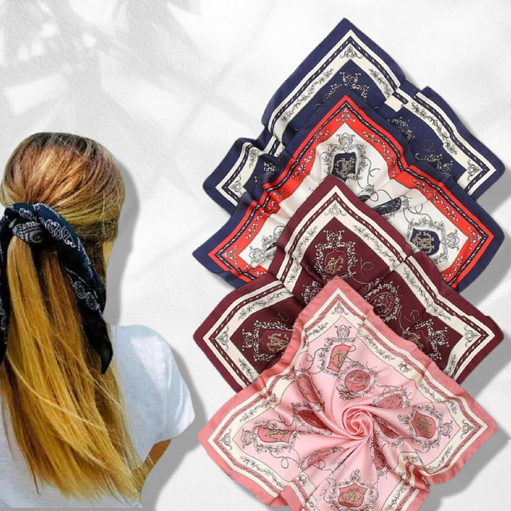 Silk Hair Bandana Silky Ponytail Scarf Silk Hair Scarf Women Scarves Neckerchief Silk Personalized Gift Woman Mothers Day Gift Mom Gift - In The Bag Design