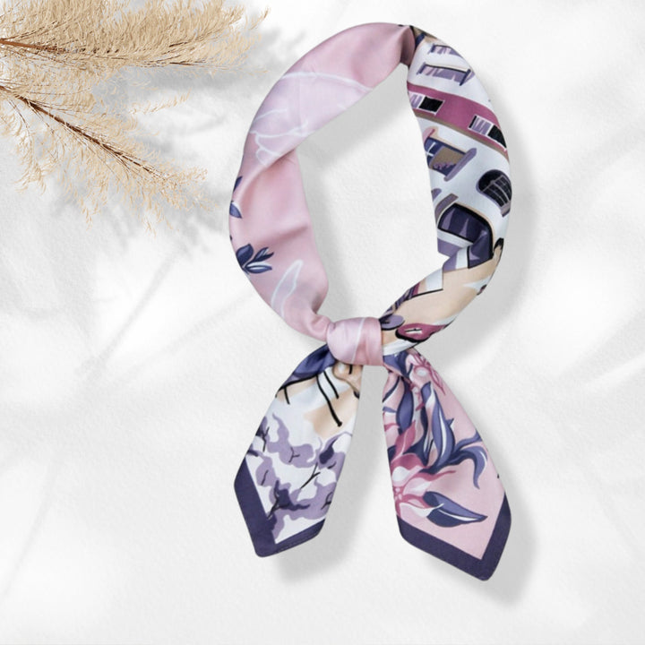 Purple Silk Hair Scarf Silk Head Scarf Silky Scarf Woman Neckerchief Silk Personalized Gift Personalized Scarf Mothers Day Gift For Her - In The Bag Design