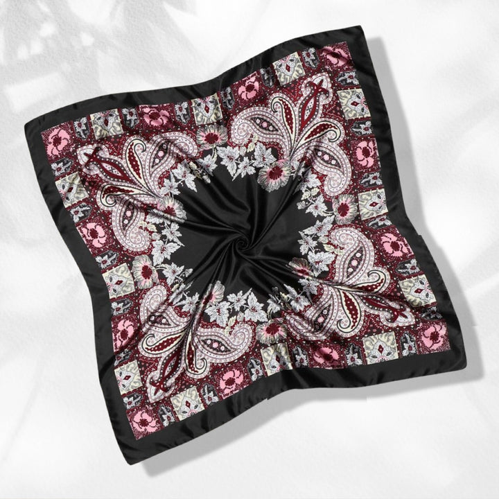 Black Head Scarf Large Square Scarf Silk Scarf Woman Hair Scarf Silk silk Scarf Vintage for Hair Blue Neckerchiefs Mothers Day Gift for Her