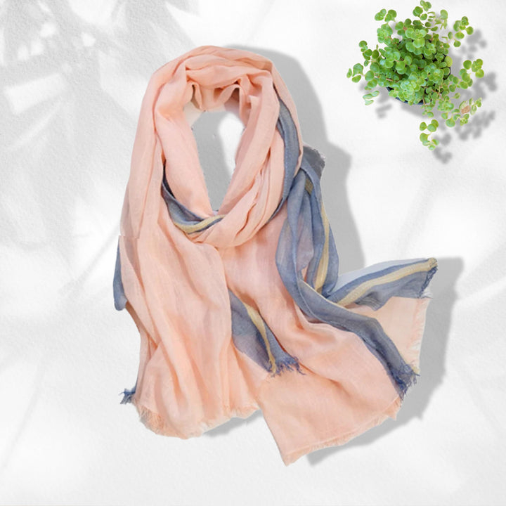 Pink Two Tone Scarf Summer Scarf Personalized Scarf Women Cotton Wrap Shawl Mothers Day Gift for Her Birthday Gift for Her Gift for Women - In The Bag Design