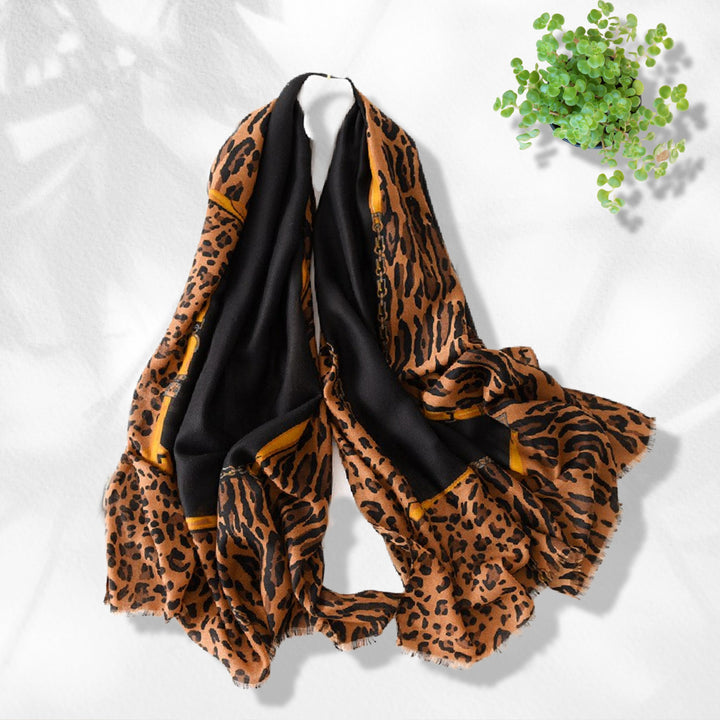 Animal Print Scarf Brown Scarf Black Scarf Soft Scarves Leopard Scarf Women Shawl Wrap Mothers Day Gift for Her Birthday Gift for Women