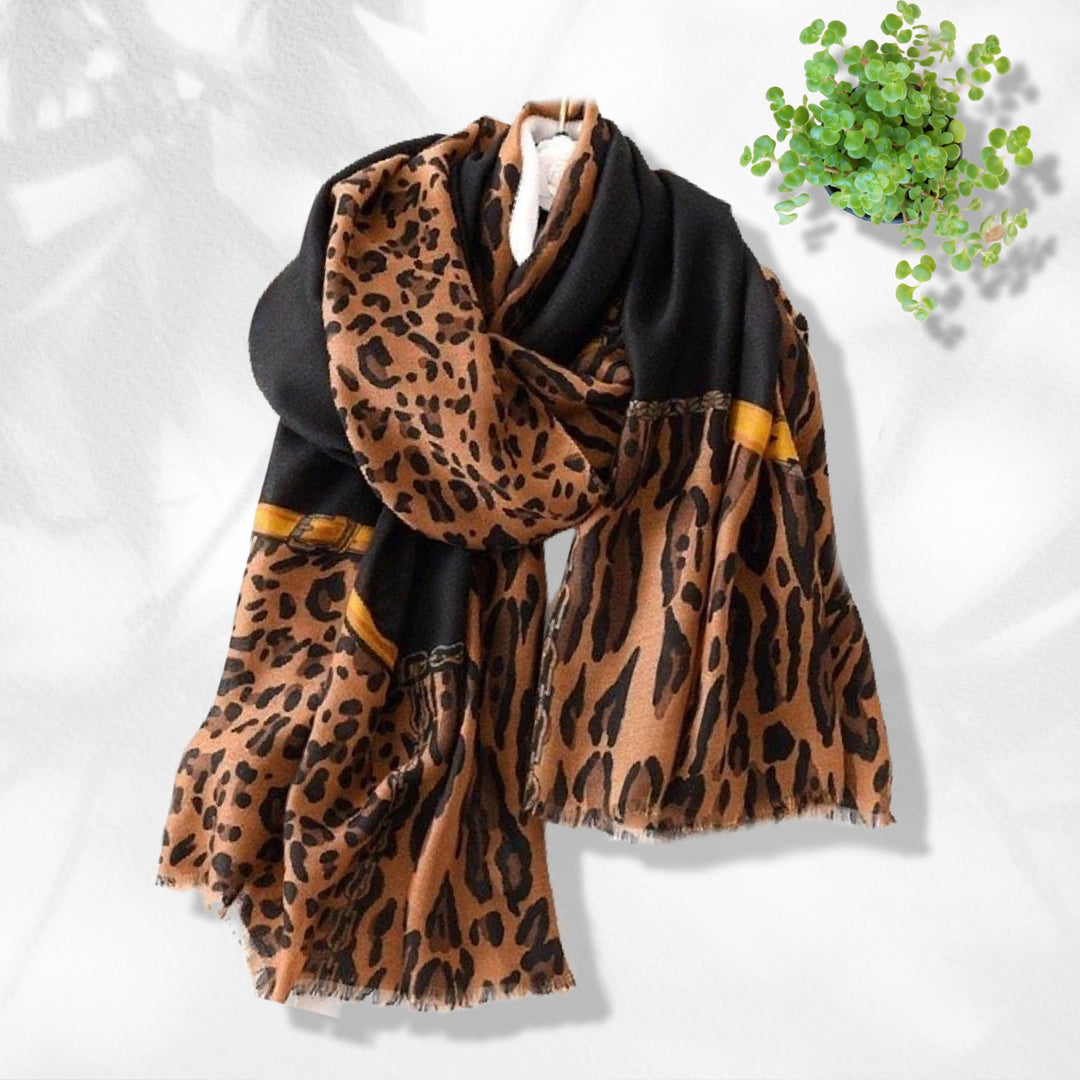 Animal Print Scarf Brown Scarf Black Scarf Soft Scarves Leopard Scarf Women Shawl Wrap Mothers Day Gift for Her Birthday Gift for Women