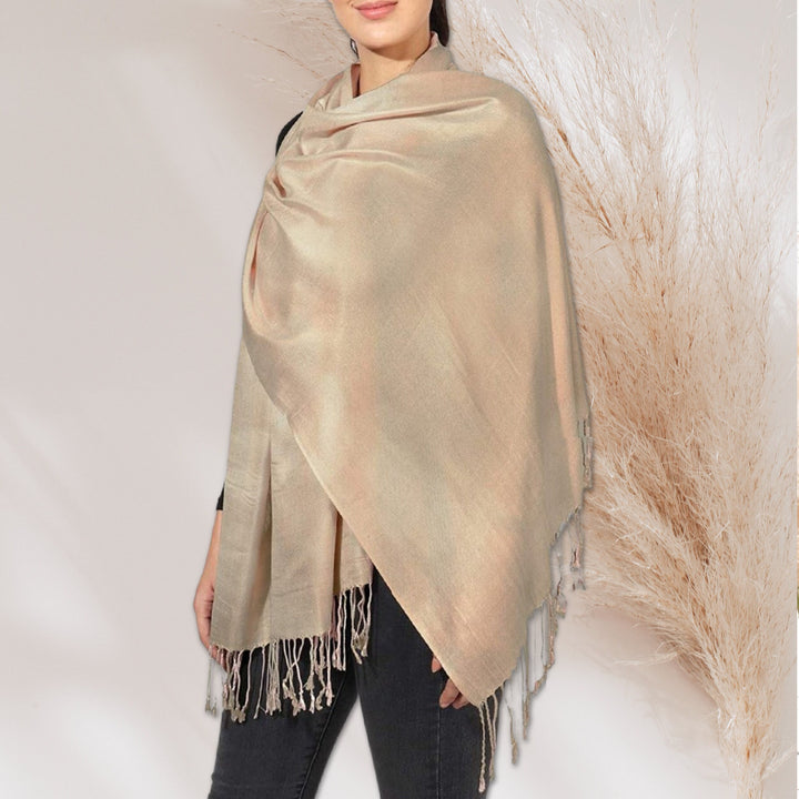 Beige Pashmina Shawl / Personalized Gift / Monogrammed Pashmina Scarf / Bridesmaids Gift / Pashmina Wrap / Gift for Her / Women Scarf