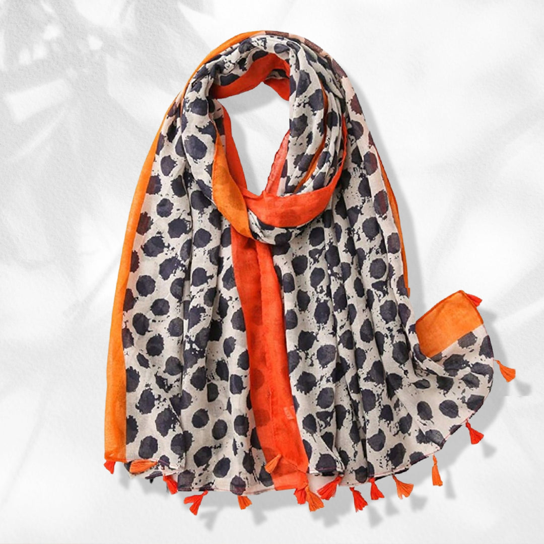 Orange Scarf Navy Summer Women Scarf Scarves Wrap Shawl Soft Lightweight Long Scarf Mothers Day Gift for Her Personalized Gift for Women - In The Bag Design