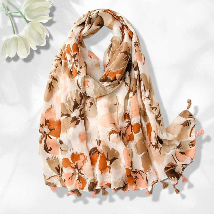 Ivory Shawl Floral Scarf Summer Scarves Wrap Shawl Soft Women Scarf Handmade Long Scarf for Her Mothers Day Gift for Her Personalized Gift