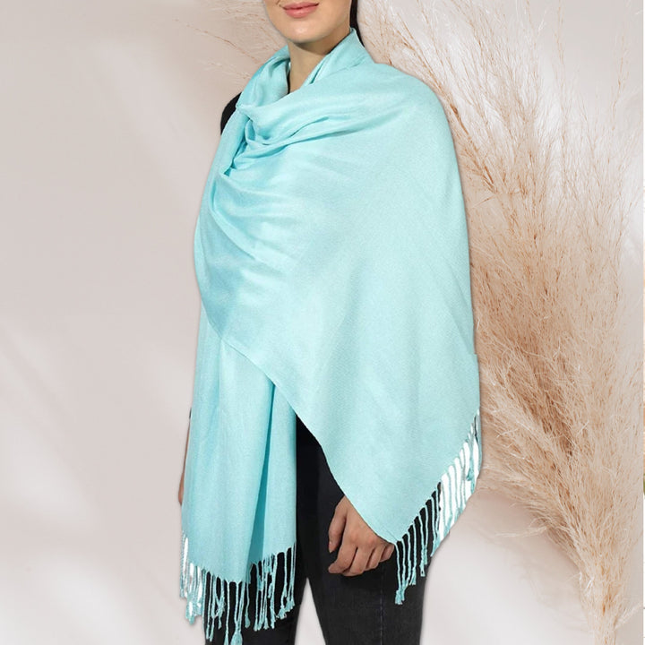 Light Blue Pashmina Shawl Personalized Gift Monogrammed Pashmina Scarf Bridesmaids Gift Pashmina Wrap Women Scarf Mothers Day Gift for Her