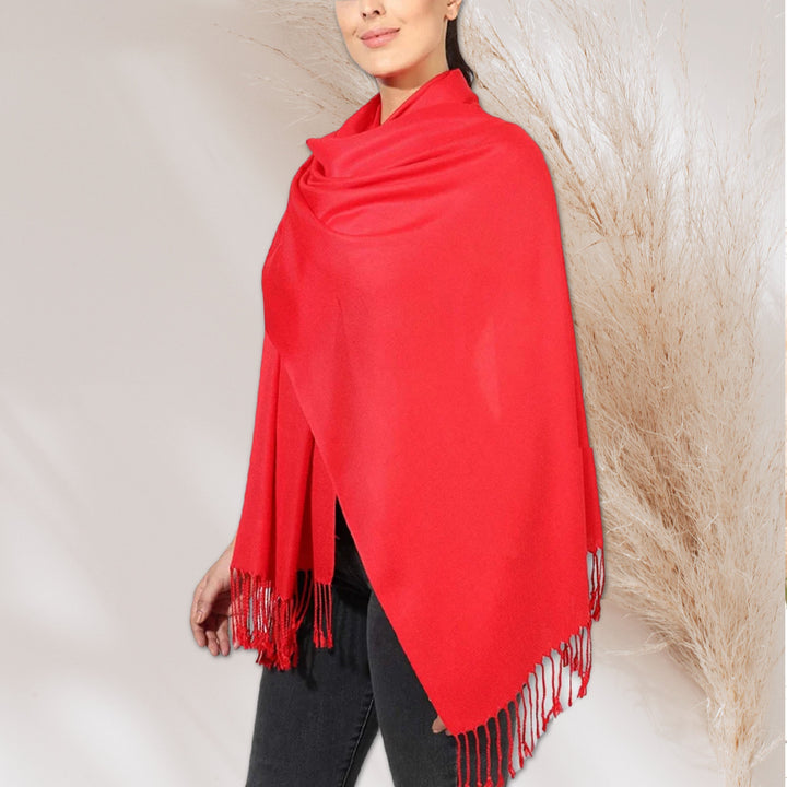 Red Pashmina Shawl Personalized Gift Monogrammed Pashmina Scarf Bridesmaids Gift Pashmina Wrap Mothers Day Gift for Her Women Scarf