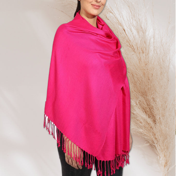 Hot Pink Pashmina Shawl Personalized Gift Monogrammed Pashmina Scarf Bridesmaids Gift Pashmina Wrap Mothers Day Gift for Her Women Scarf - In The Bag Design